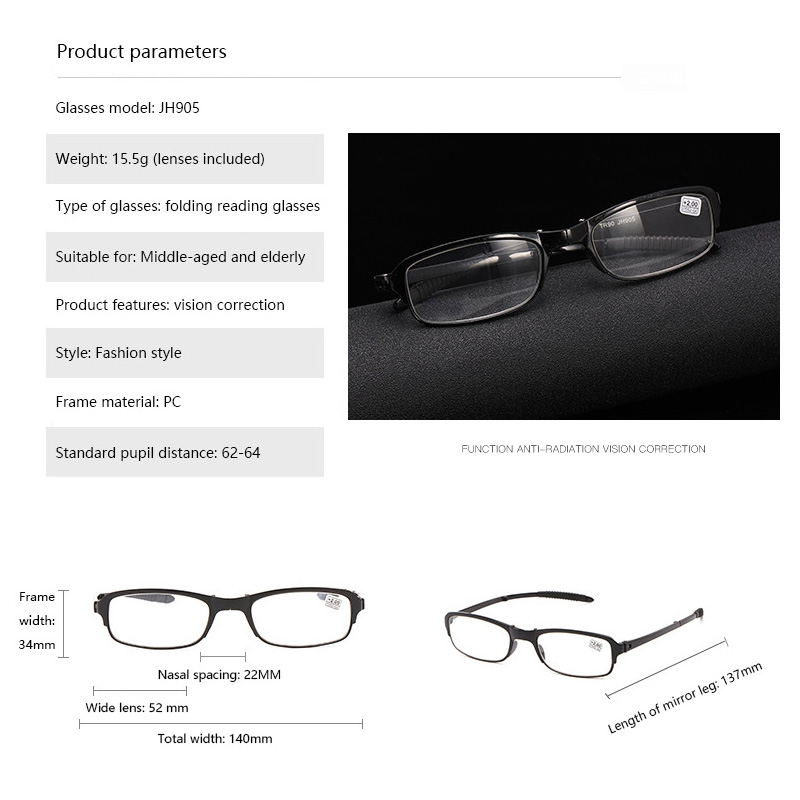 Gafas de lectura de diseño par - Wallet Slim Titanium reseña y precio